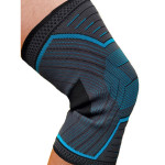 Blue & Black Self Design Knee Support Cap